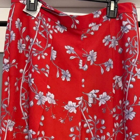 BCBGMAXAZRIA Wide-Leg Floral Pants – Red | New - Picture 2 of 8